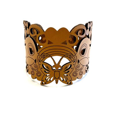 Bracelet leather brown butterfly M/L