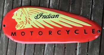 Plaque en tôle Indian Motorcycles 50 x 20 cm - bombée
