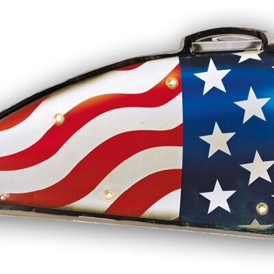 LED Schild Fuel Tank Motorbike mit Stars + Stripes- ca. 51 x 25 cm