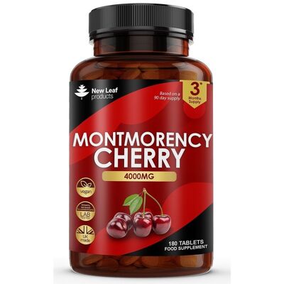 Montmorency Cherry 4000mg Extracto - 180 Tabletas Concentrado de alta resistencia