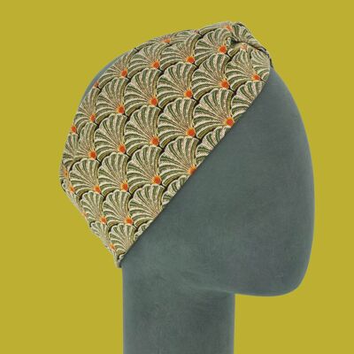 Twist Hairband Art Deco Green Ponte Jersey