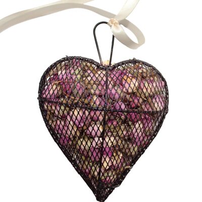 Rose Metal Mesh Heart- black (2 sizes available)