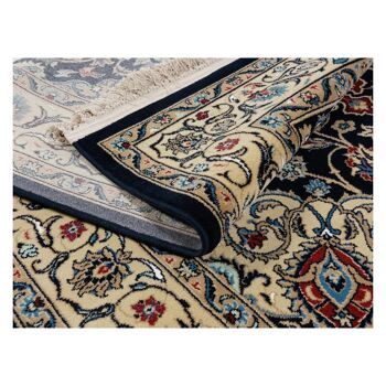 Tapis classique bleu marine pure laine vierge 140x200cm - 1 2