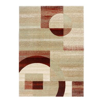 Moderner beiger Teppich aus reiner Schurwolle 140x200cm