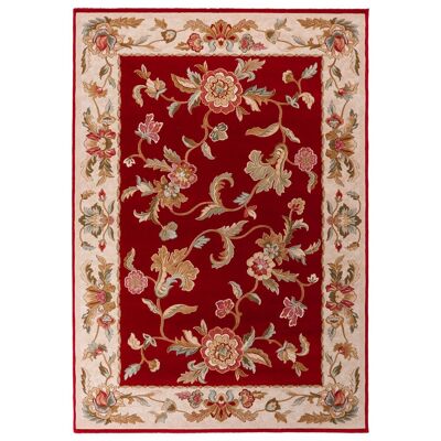 Klassischer Teppich aus reiner Schurwolle bordeaux 170x200cm - 1