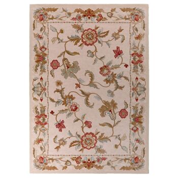 Tapis beige classique pure laine vierge 200x300cm - 1 1