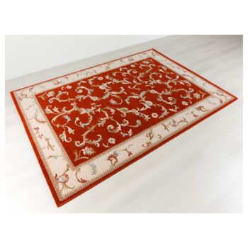 Tapis classique en pure laine vierge bordeaux 200x250cm - 4 2