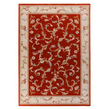 Tapis classique en pure laine vierge bordeaux 200x300cm - 4 1