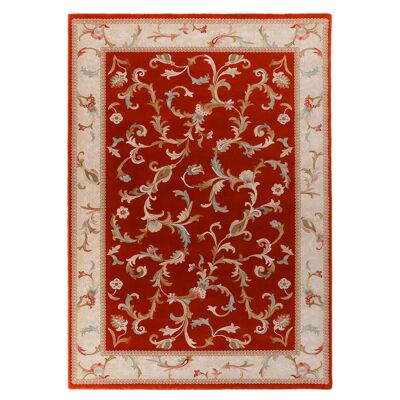 Classic rug in pure virgin wool burgundy 200x300cm - 4