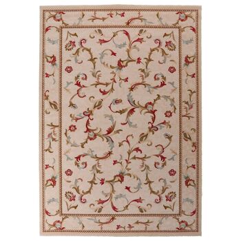 Tapis beige classique pure laine vierge 170x200cm 1