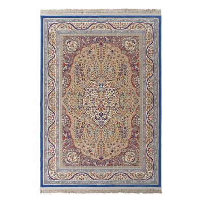 Klassischer blauer Teppich aus reiner Schurwolle 140x200cm