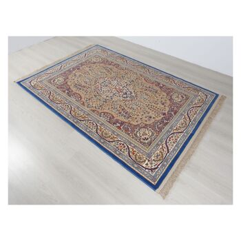 Tapis bleu classique pure laine vierge 140x200cm 2