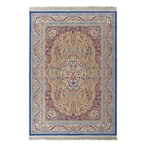 Tapis bleu classique pure laine vierge 170x240cm