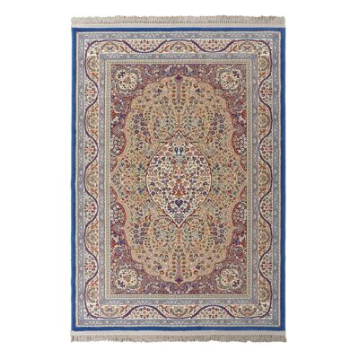 Tapis bleu classique pure laine vierge 200x300cm