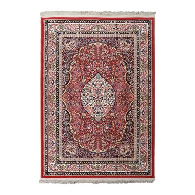Classic rug in pure virgin wool burgundy 140x200cm - 5