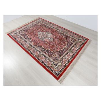 Tapis classique en pure laine vierge bordeaux 140x200cm - 5 2