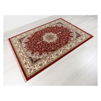 Tapis classique en pure laine vierge bordeaux 140x200cm - 6 2