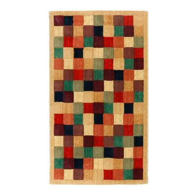 Modern multicolored pure virgin wool rug 170x170cm