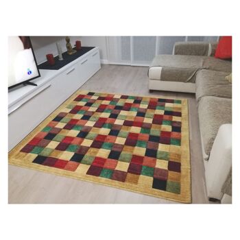 Tapis moderne multicolore pure laine vierge 170x170cm 2