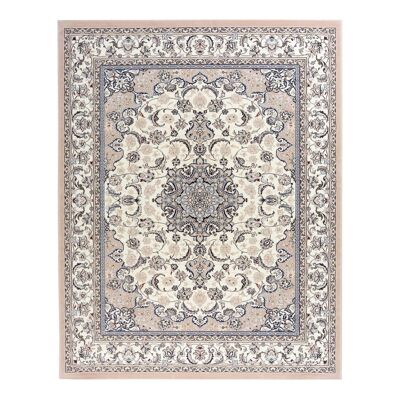 Classic beige pure virgin wool rug 140x200cm - 5