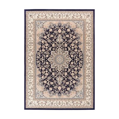 Classic pure virgin wool navy blue rug 170x240cm