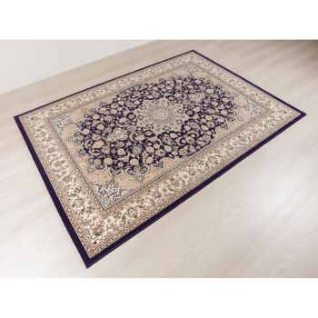 Tapis classique bleu marine pure laine vierge 250x350cm 2