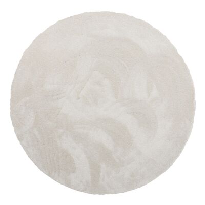 140cm diameter medium bone round pile rug