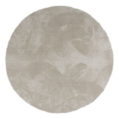 Beige medium pile round rug 240cm in diameter