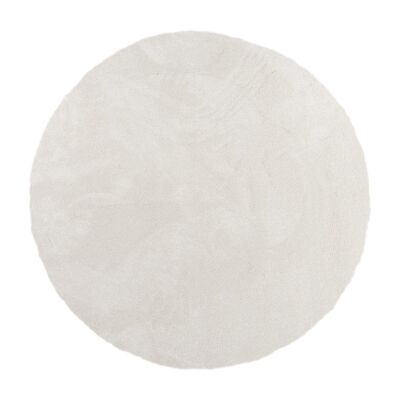 140cm diameter white medium pile round rug