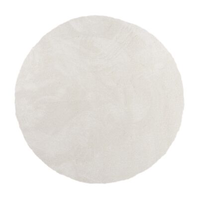 240cm diameter white medium pile round rug