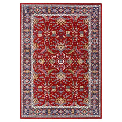 Classic red and navy blue pure virgin wool rug 120x160cm