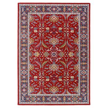 Tapis classique pure laine vierge rouge et bleu marine 170x240cm 1