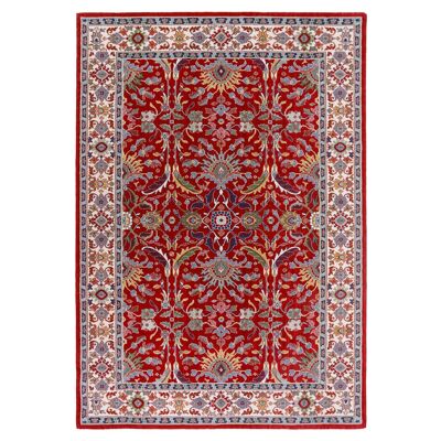 Tapis rouge classique pure laine vierge 140x200cm