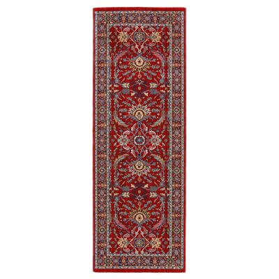 Classic red pure virgin wool rug 70x300cm