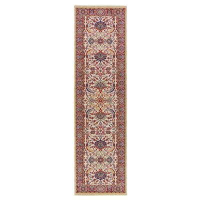 Klassischer beiger Teppich aus reiner Schurwolle 70x300cm