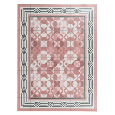 Vinyl rug imitating modernist hydraulic tiles 120x210cm