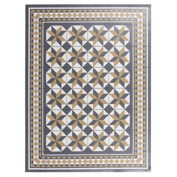 Tapis vinyle carreaux hydrauliques d'inspiration romaine 120x120cm 1