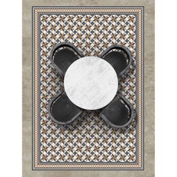 Tapis vinyle carreaux hydrauliques d'inspiration romaine 195x285cm 2