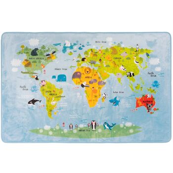 Tapis mappemonde super doux 110x170cm 1