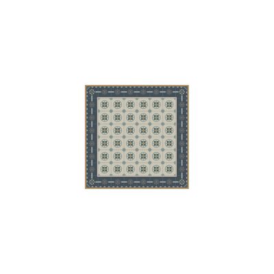 Modernist hydraulic tile vinyl rug 120x120cm - 1