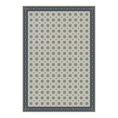 Modernist hydraulic tile vinyl rug 195x285cm - 1