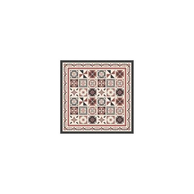 Modernist hydraulic tile vinyl rug 120x120cm - 3