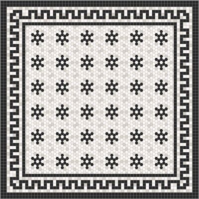Modernist hydraulic tile vinyl rug 180x180cm - 8