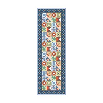 Bohemian hydraulic tile vinyl rug 90x270cm - 1