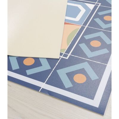 Bohemian hydraulic tile vinyl rug 120x120cm - 1