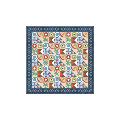 Bohemian hydraulic tile vinyl rug 180x180cm - 1