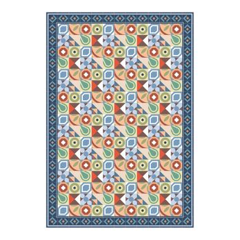 Tapis vinyle boho carreaux hydrauliques 195x285cm - 1 1