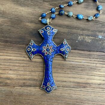 CRUCIFIX TIBETAIN BLEU - Un 1