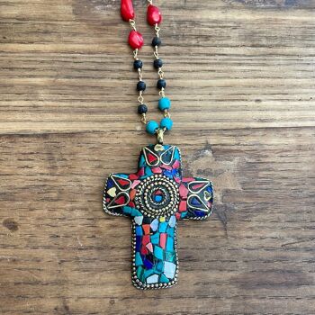 CRUCIFIX TIBÉTAIN - MULTICOLORE 1