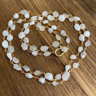 ROSARY CHAIN - White chalcedony